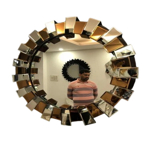 Fancy Round Glass Wall Mirror