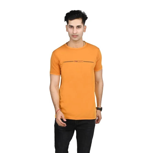 Mens Half Sleeve Round Neck T Shirt - Color: Yellow