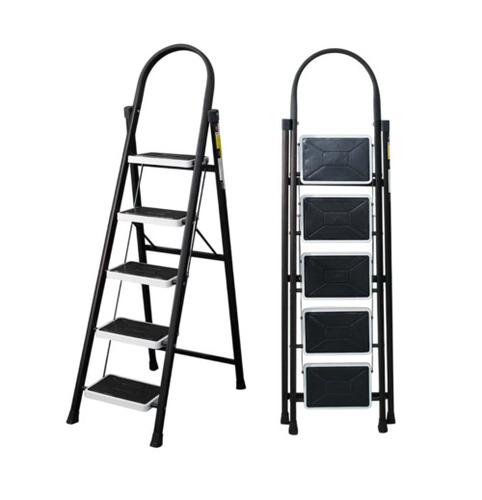 5 Step Foldable Aluminium Ladder  - Feature: Heavy Duty
