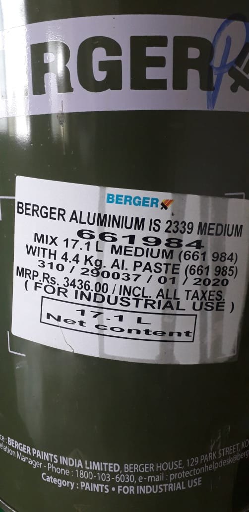 Berger IS 2339 Aluminium Paint (Upto 200 Deg.C)