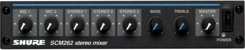 Shure SCM262 Stereo Microphone Mixer with 12V Phantom Power, Perfect for Restaurants, Aerobics/Health Clubs, Corporate Training and Classrooms 