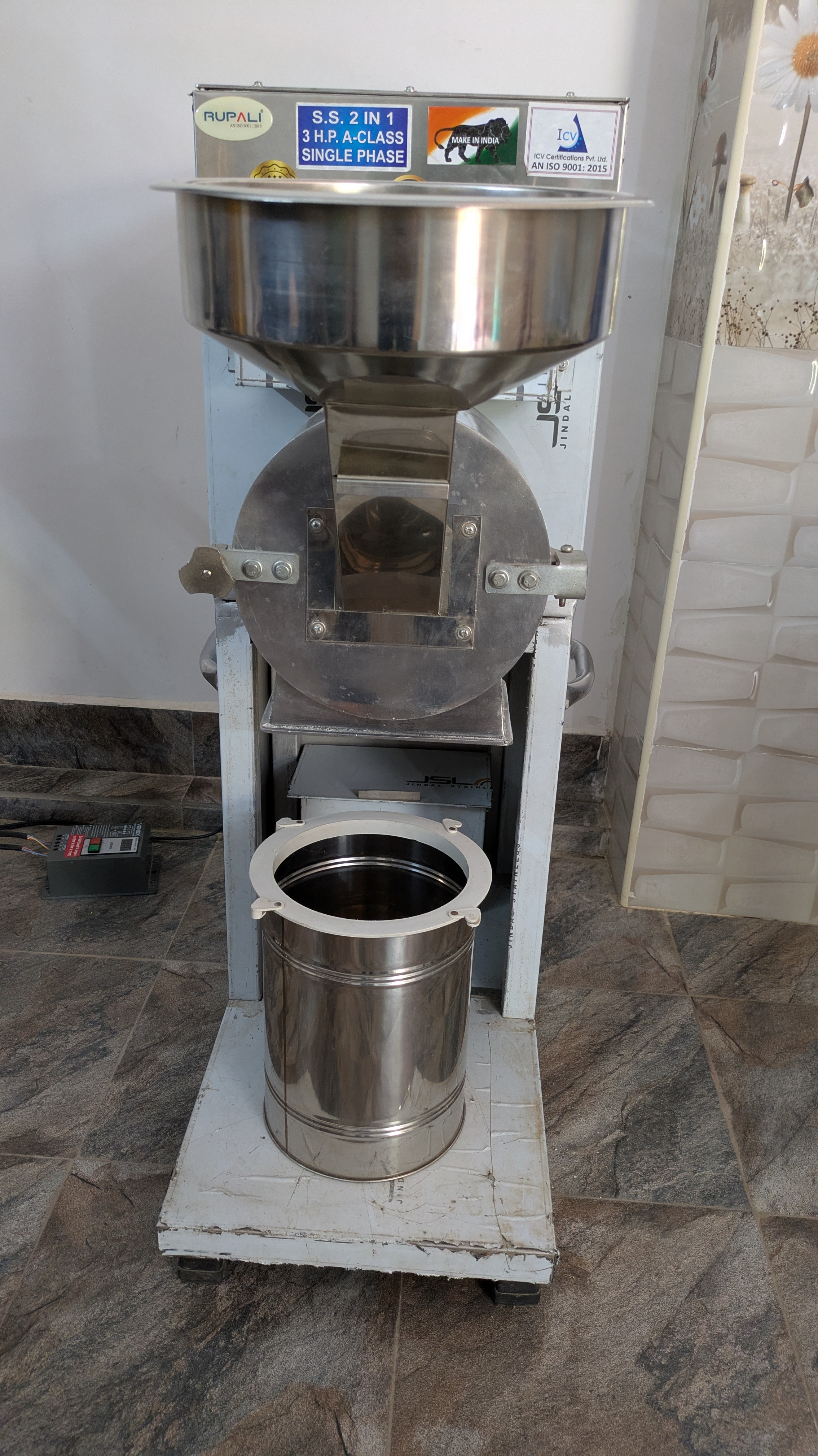 3 Hp S.S A Class Flour Mill