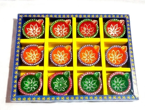 Decorative Clay Diya Set