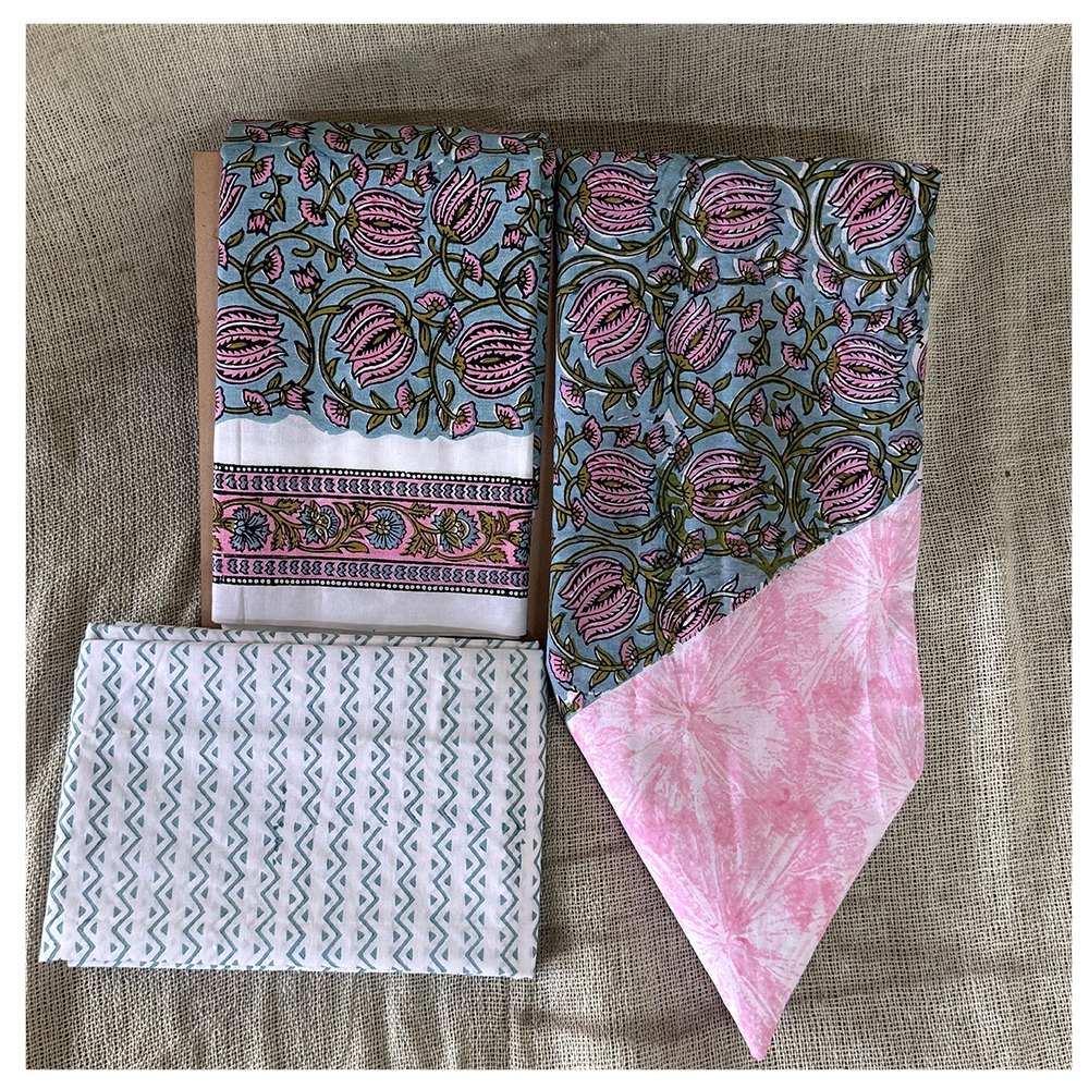 Handblock Printed Cotton Dress Material (2)