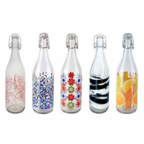 Printed Glass Water Bottle
