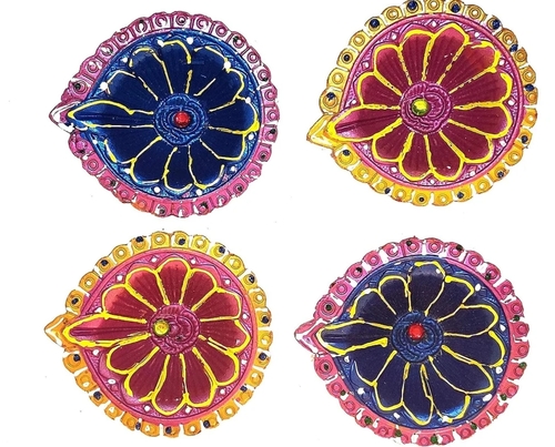 Round Clay Diya Set