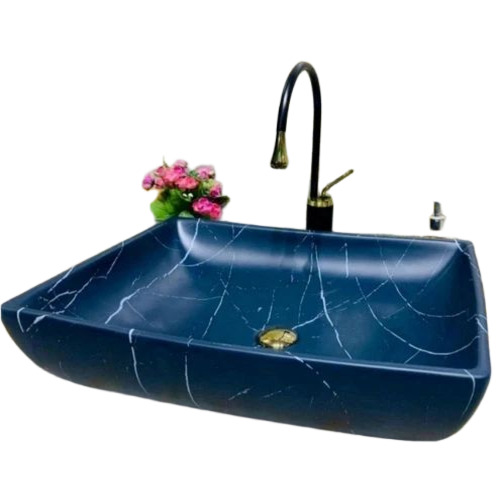 Rectangular Table Top Wash Basin - Color: Blue