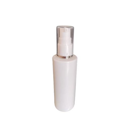 100Ml White Pet Bottle With Cream Pump Full Acrylic Cap - Hardness: Rigid