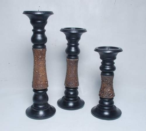 Crafted Wooden Candle Stand