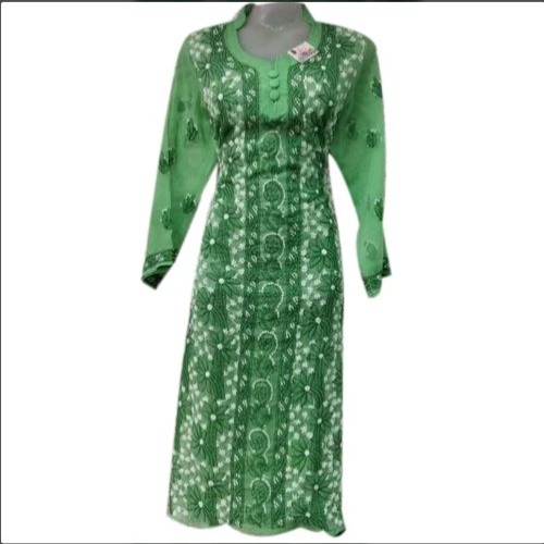 Ladies Green Chikan Kurti