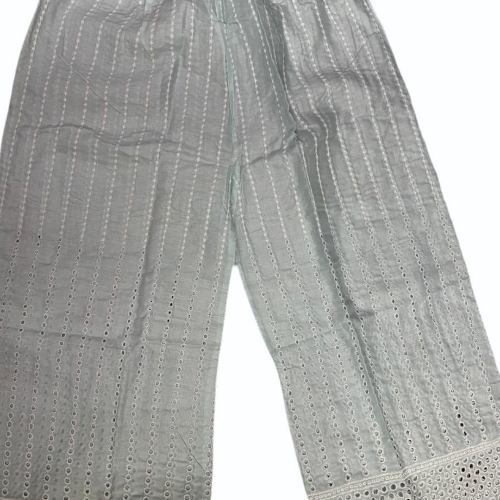 Ladies White Rayon Cotton Palazzo