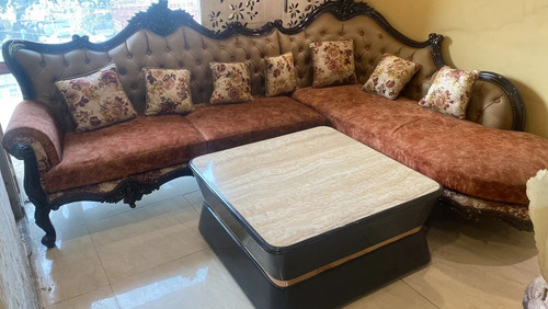 Wooden Sofa Set - Artwork: Painted