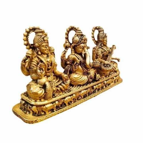 Brass Laxmi Ganesh Sarswati God Statue