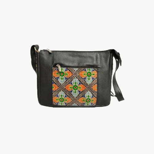 Chitrahar Genuine Leather With Shantiniketan Leather Patchwork Trendy Cross-body Sling Bag For Woman
