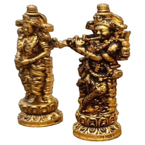 Radha Krishna Brass God Statue