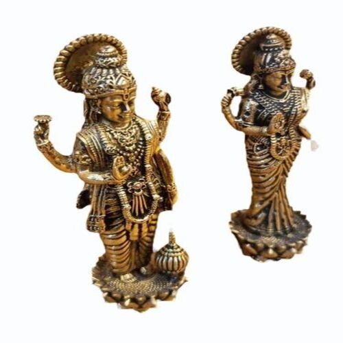 Vishnu Laxmi Brass God Statue