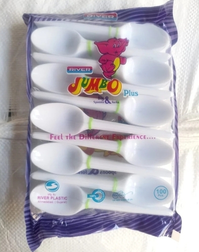River Jumbo Plus Disposable Plastic Spoon