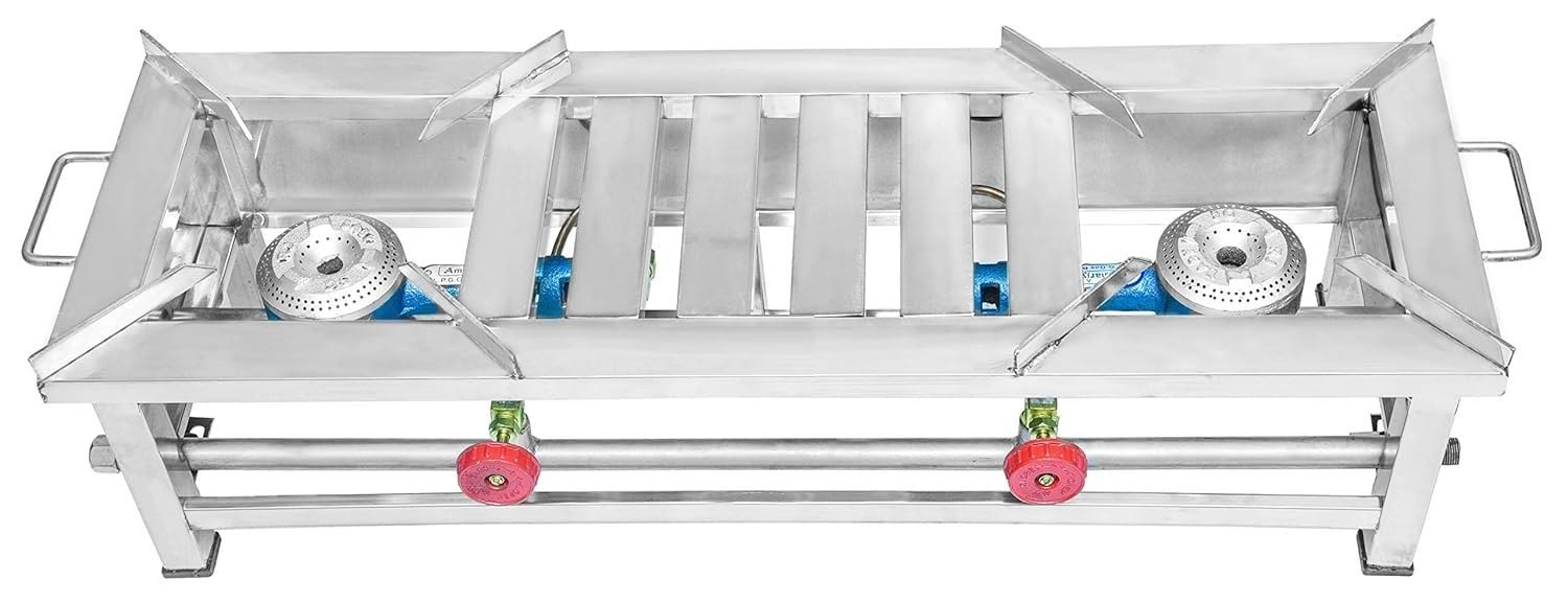 Stainless Steel Double Flame Bhatti Gas Stove