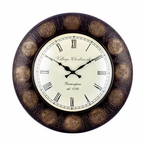 Wooden Brass Clock