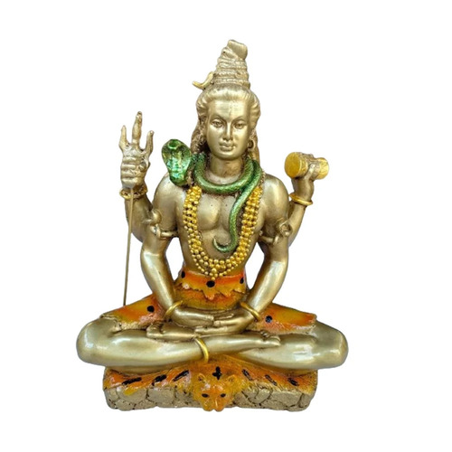 Resin Lord Shiva Statue - Color: Golden