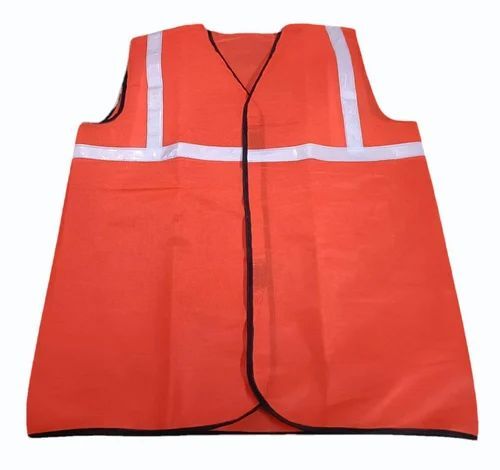 Orange Polyester Reflective Safety Jacket - Design: Na