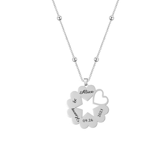 6 Leaf Clover Name Necklace
