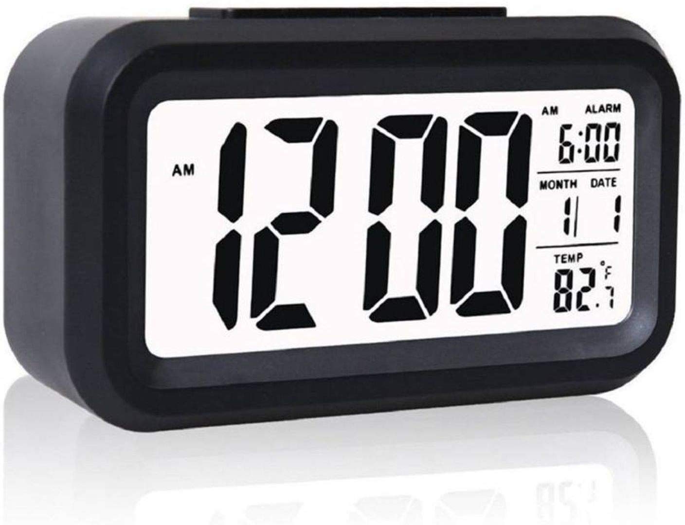Black Smart Led Display Alarm Clock