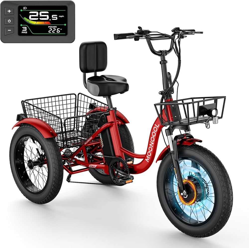 Mooncool Electric Tricycle Fat Tire Electric 1100w
