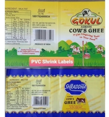 Pvc Shrink Sleeves Ghee Wrapping Label