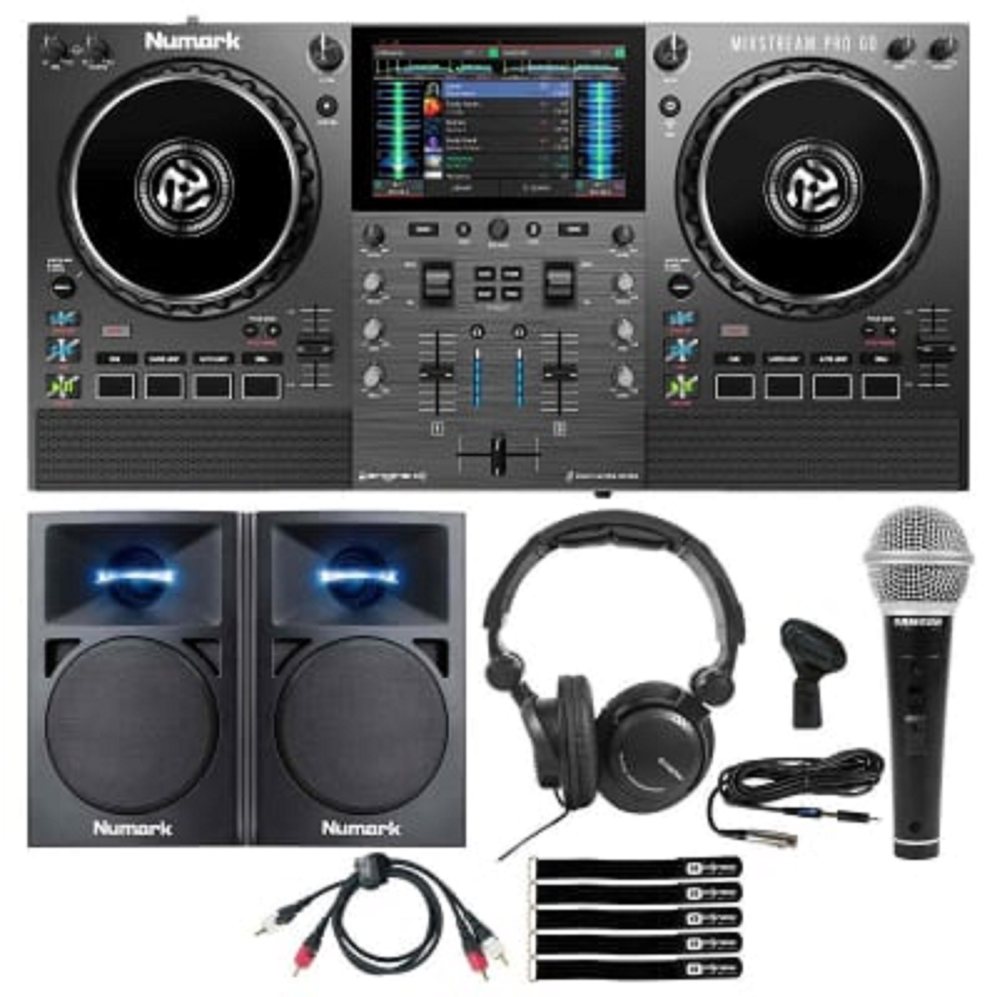 Numark Mixstream Pro Go Streaming Dj Controller With Studio Monitor