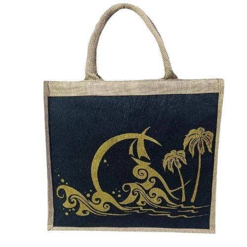 Blue Jute Shopping Bag