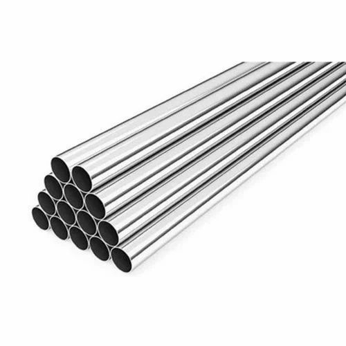 Stainless Steel Round Pipe - A Grade Material, 1 Year Warranty, Silver Polished Finish | Durable, Corrosion Resistant, Heavy Duty Usage