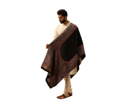 Black Cashmere Fine Wool Stole