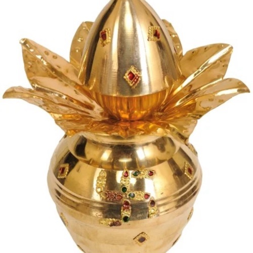 Gold Plated Kalash With Nariyal