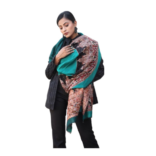 Handwoven Cashmere Fine Wool Aari Work Stole