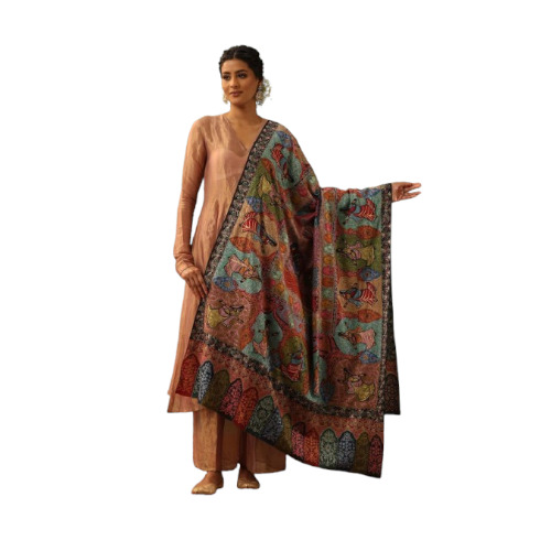 Ija Kalamkari Cashmere Shawl