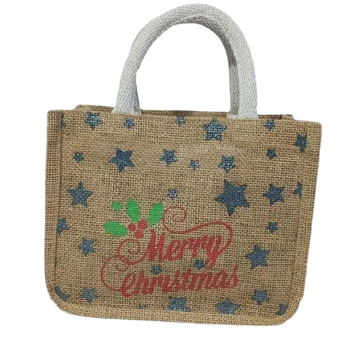 Printed Jute Christmas Bags