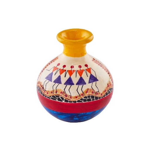 Terracotta Warli Painting Pot