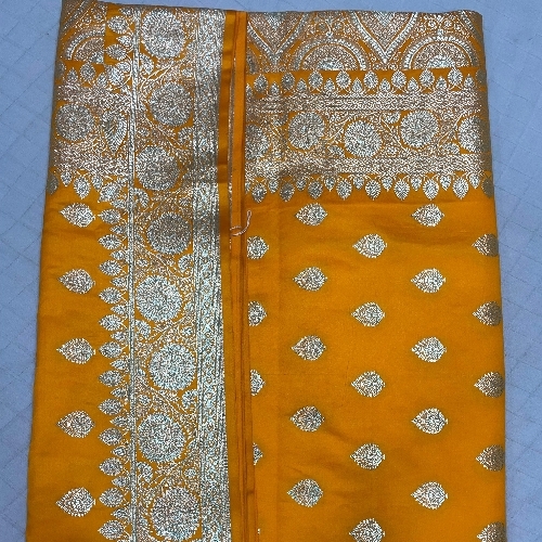 Banarasi Shorten Silk Saree - Silk, Lightweight, Colorfast | Fine Weaving, Soft Feel, Intricate Patterns, Comfortable Wear