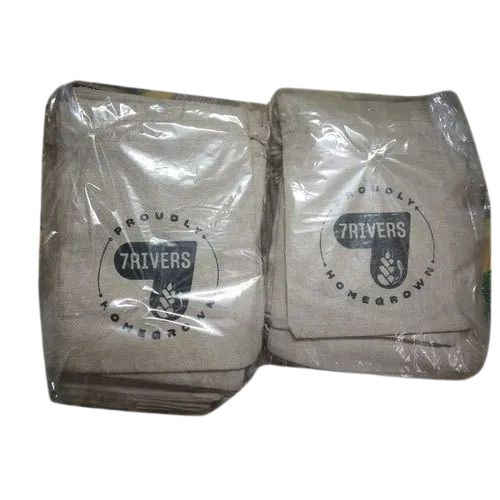 Jute Printed Drawstring Pouch Bags