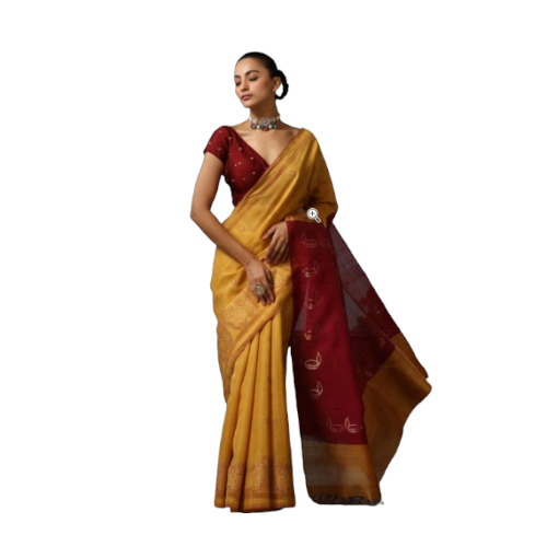 Handwoven Kosa Tussar Silk Saree