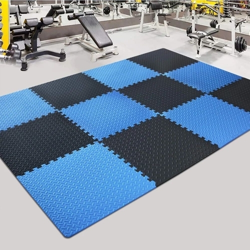 Black and Blue (10mm) (INTERLOCKING MAT ( 24 sqft )