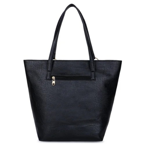 Ladies Plain Black Handbag