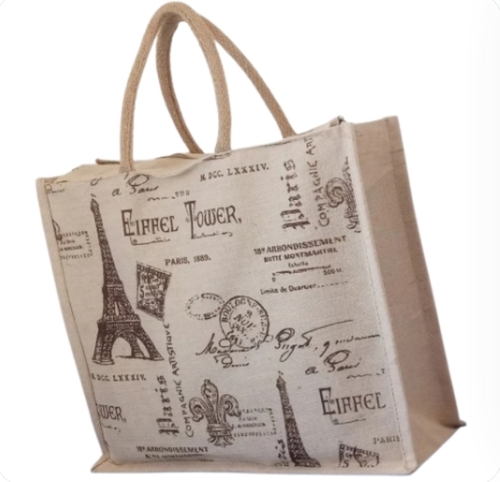 Printed Jute Shopping Bag