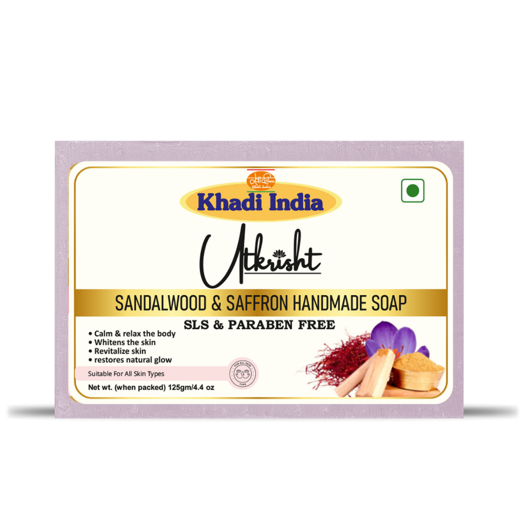 Sandalwood & Saffron Handmade Bath Soap 125Gm - Feature: Skin Friendly