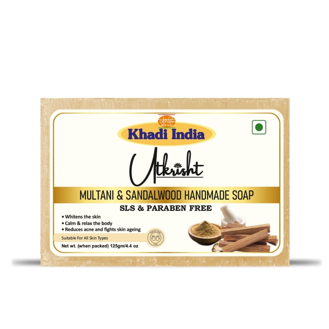 Utkrisht Khadi Multani & Sandalwood Bath Soap 125gm