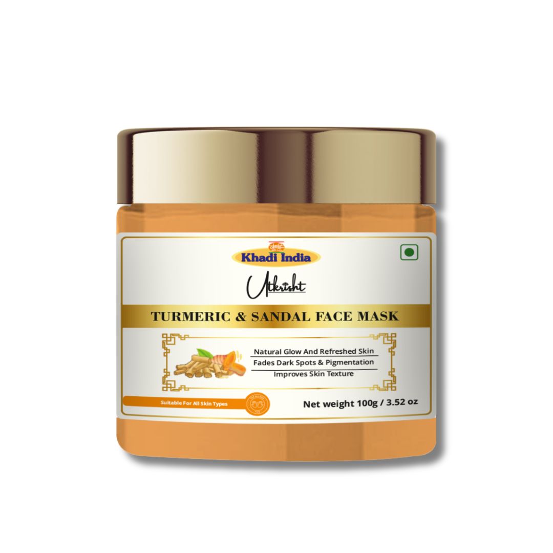 Utkristh Khadi Turmeric & Sandal Face Mask 100 Gm - Best For: Daily Use