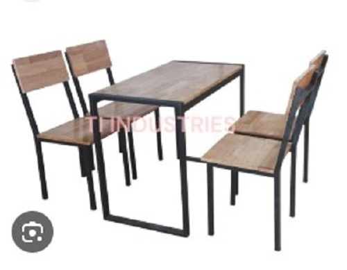 Wooden and Metal Dining Table