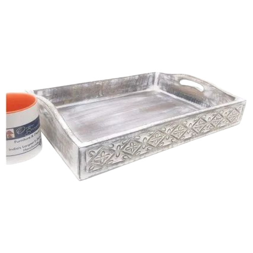 White Wooden Serving Tray