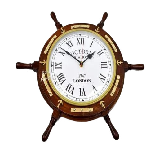 Wooden Ship Wheel Wall Clocks